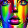 Abstract Rainbow Face Art Diamond Painting