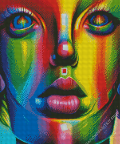 Abstract Rainbow Face Art Diamond Painting