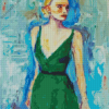 Aesthetic Lady In Green Dress Diamond Painting