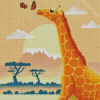 African Giraffes With Butterflies Diamond Painting