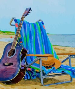 Beach Chair And Guitar Diamond Painting