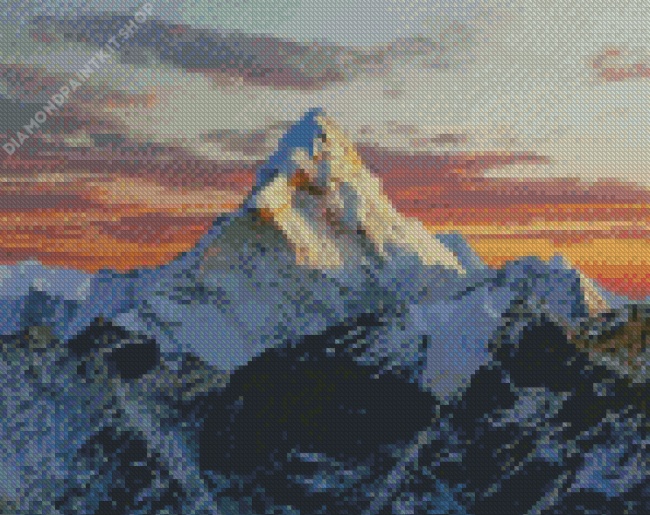 Beautiful Mountain Sunset Diamond Painting