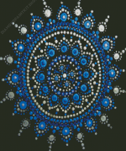 Blue White Dotting Mandala Diamond Painting