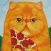 Cat Eating Pizza Diamond Painting