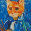 Cool Cat Van Gogh Diamond Painting