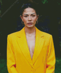 Demet Ozdemir In A Yellow Suit Diamond Painting