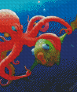 Mad Red Octopus Diamond Painting