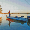 Man On Bass Boat Fishing Diamond Painting