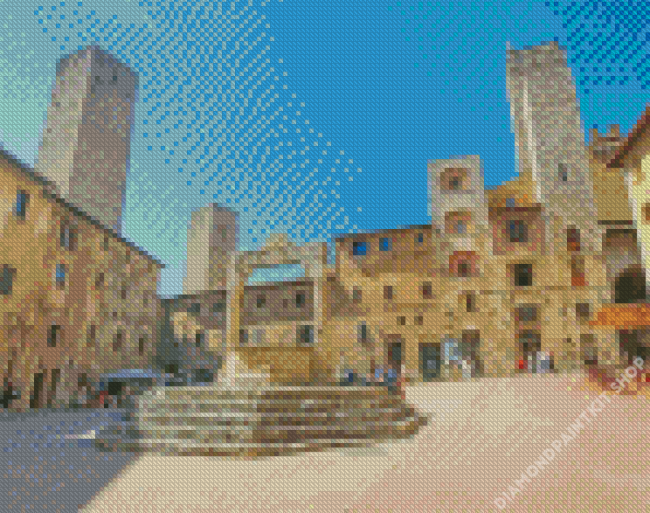 Piazza Della Cisterna San Gimignano Diamond Painting