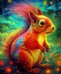 Squirrel Rainbow Diamond Painting