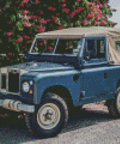 Blue Vintage Land Rover Diamond Painting