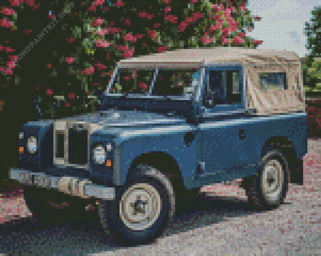 Blue Vintage Land Rover Diamond Painting