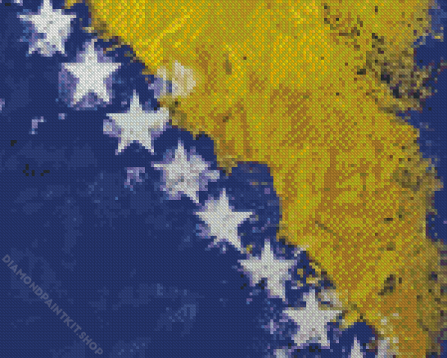 Bosnia Flag Art Diamond Painting