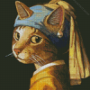 Cat With A Pearl Earring Diamond Painting