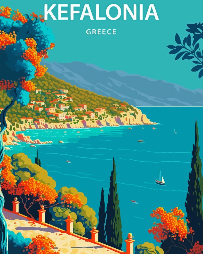 Cephalonia Greece Poster Diamond Painting