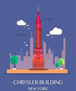 Chrysler Building NYC Illustration Diamond Painting