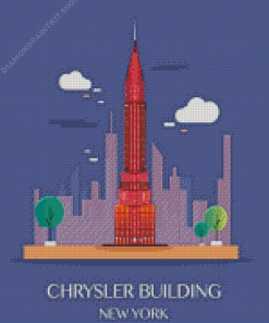 Chrysler Building NYC Illustration Diamond Painting