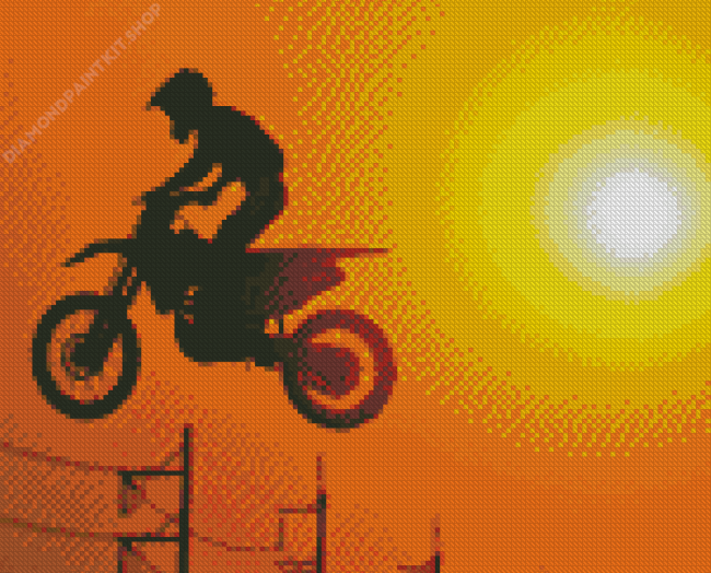 Dirt Bike Sunset Diamond Painting