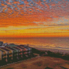 Emerald Isle Town At Sunset Diamond Painting