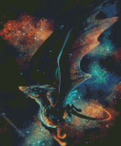 Flying Dragon In Space Diamond Painting