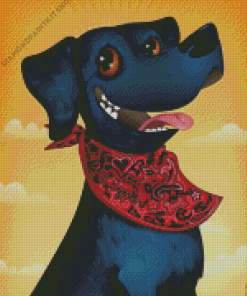 Funny Black Dog Diamond Painting