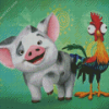 Hei Hei And Moana Pua Diamond Painting