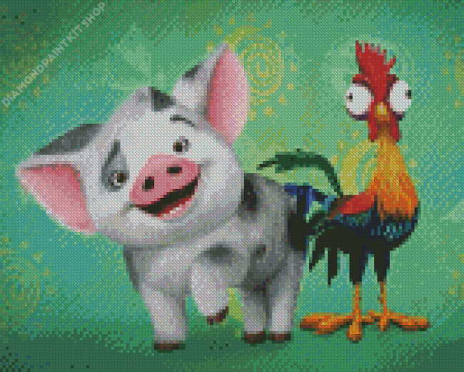 Hei Hei And Moana Pua Diamond Painting