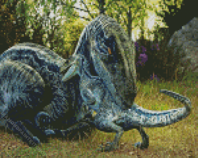 Jurassic Park Blue Diamond Painting