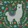 Llama With Flowers Illustration Diamond Painting