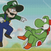 Luigi And Yoshi Video Game Diamond Painting