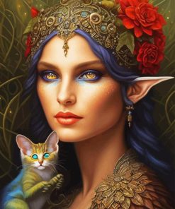 Magic Cat And Elf Diamond Painting