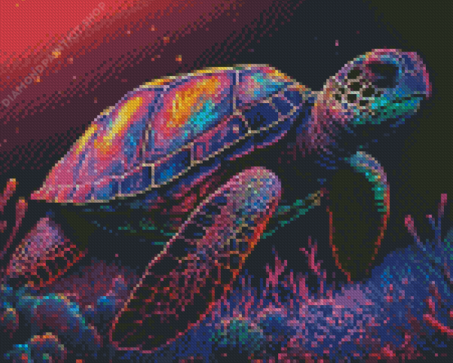 Magical Psychedelic Sea Turtle Diamond Painting