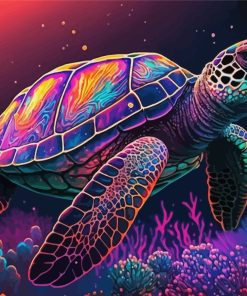 Magical Psychedelic Sea Turtle Diamond Painting