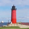 Milwaukee Pierhead Lighthouse In Wisconsin Diamond Painting
