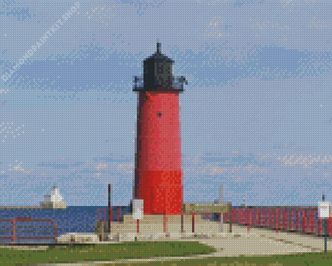 Milwaukee Pierhead Lighthouse In Wisconsin Diamond Painting