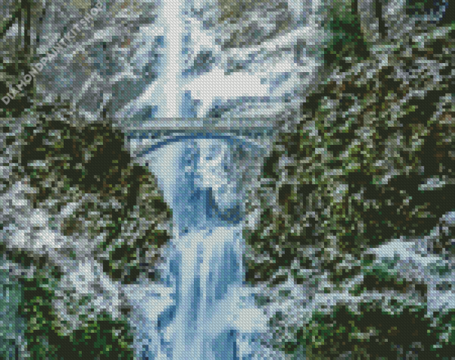 Multnomah Falls In Winter Diamond Painting