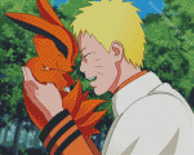 Naruto With Baby Kurama Diamond Painting