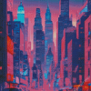 New York City Purple Night Diamond Painting