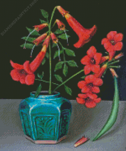 Orange Trumpet Vine Diamond Painting