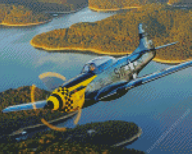 P51 American Mustang Plane Diamond Painting