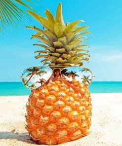 Pineapple With Palm Trees Sunglasses Diamond Painting