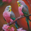 Pink And Green Birds Diamond Painting