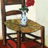 Red Rose On Chair Diamond Painting