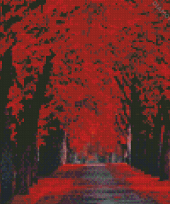 Red Forest Diamond Painting