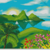 Saint Lucia Travel Poster Diamond Painting