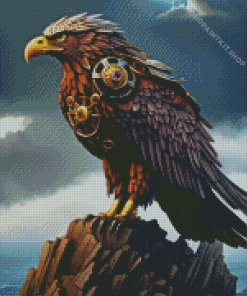 Steampunk Eagle On Mountain Diamond Painting