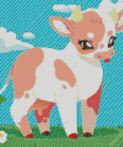 Strawberry Cow In Field Diamond Painting