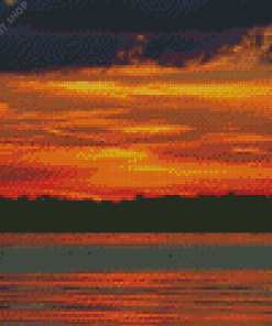 Sunset Lake Vermilion Diamond Painting