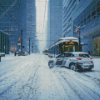 Toronto Snowy Street Diamond Painting