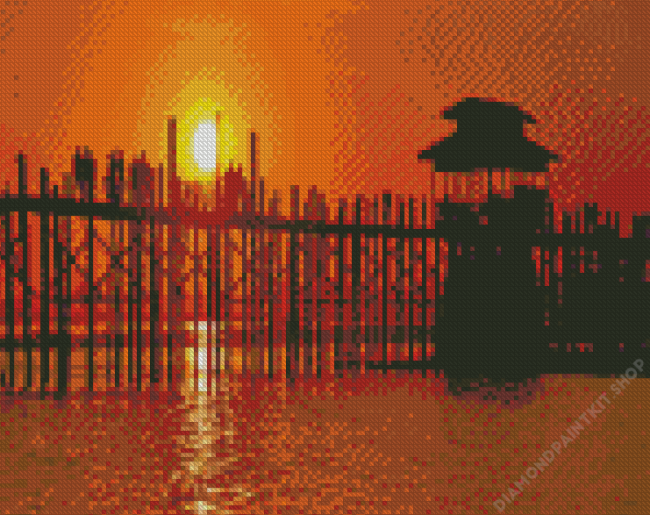 U Bein Bridge Myanmar Diamond Painting